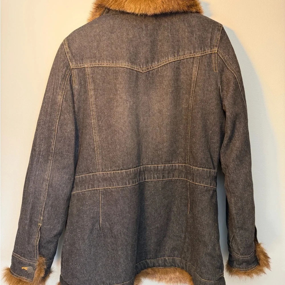 Marvin Richards Brown Faux Fur Denim Jacket
